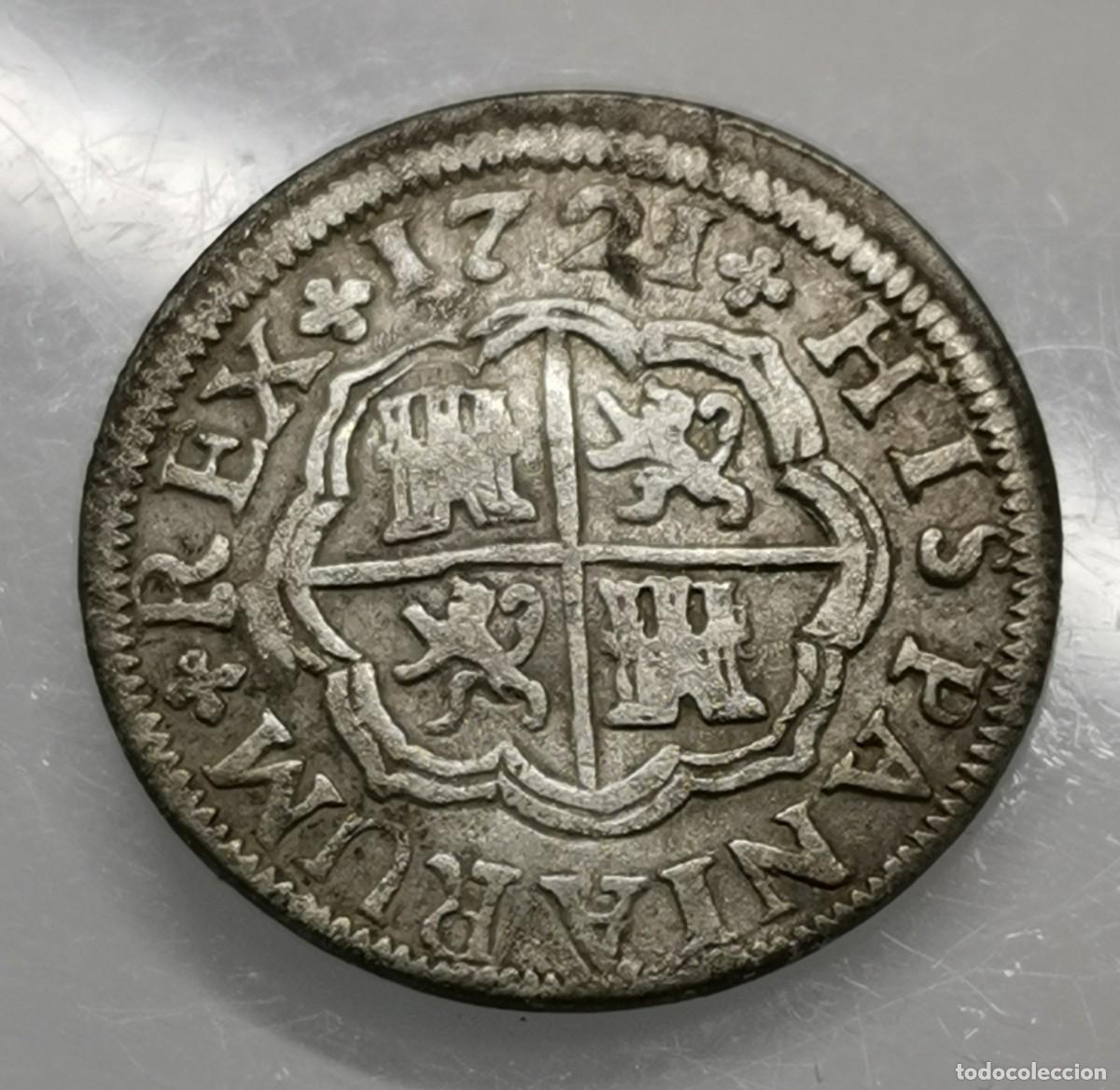 Monedas de Espa&ntilde;a: FELIPE V - 1 REAL DE PLATA - 1721 - SEVILLA - Foto 2