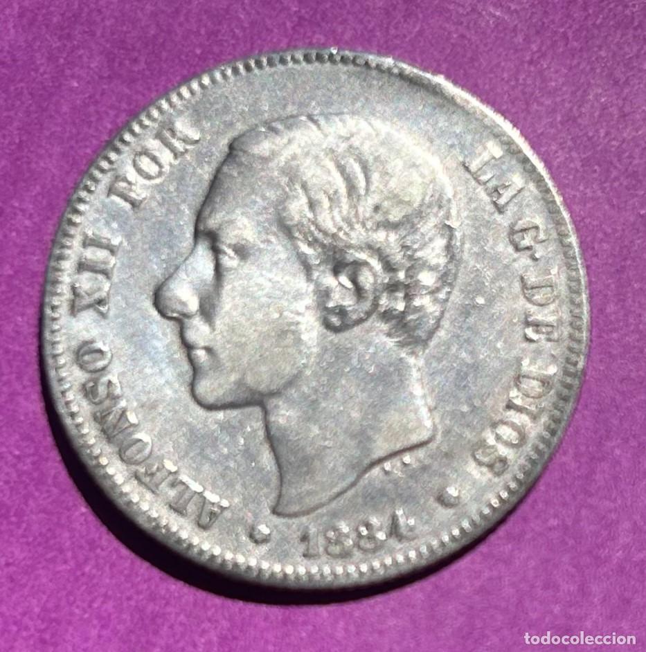 Monedas de Espa&ntilde;a: 2 Pesetas 1884 plata -