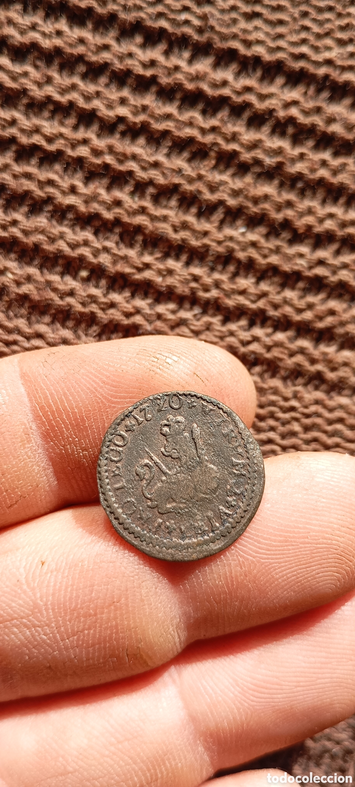 Moedas de Espanha: 1 maraved&iacute;. FELIPE V a&ntilde;o 1720 Barcelona