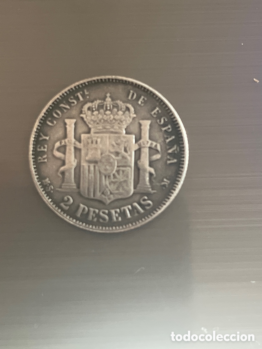 Monedas de Espa&ntilde;a: 2 Pesetas Alfonso Xll - Foto 2