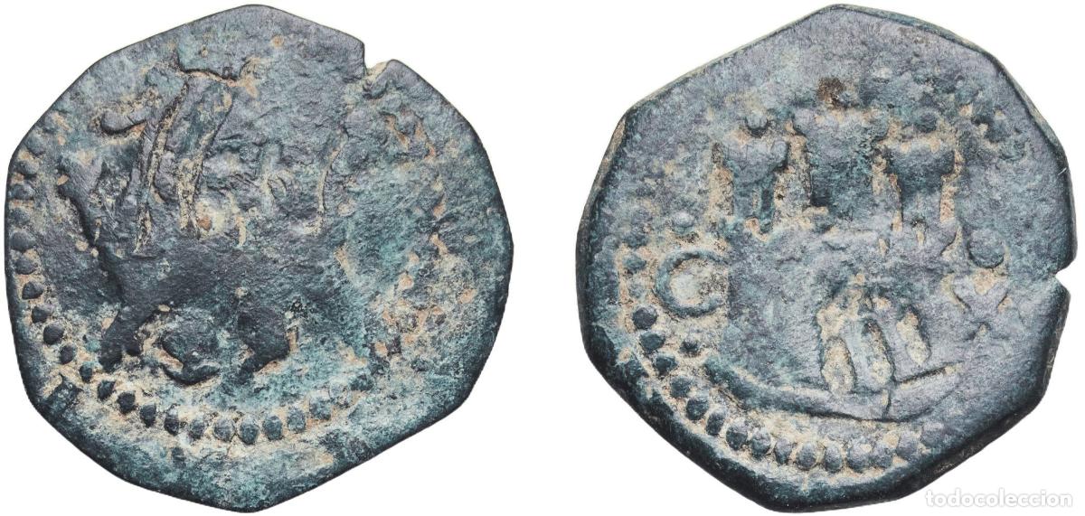 Monedas de Espa&ntilde;a: Spain Kingdom 1636 12 Maravedis - Felipe IV (countermark) Billon 3.4g VF
