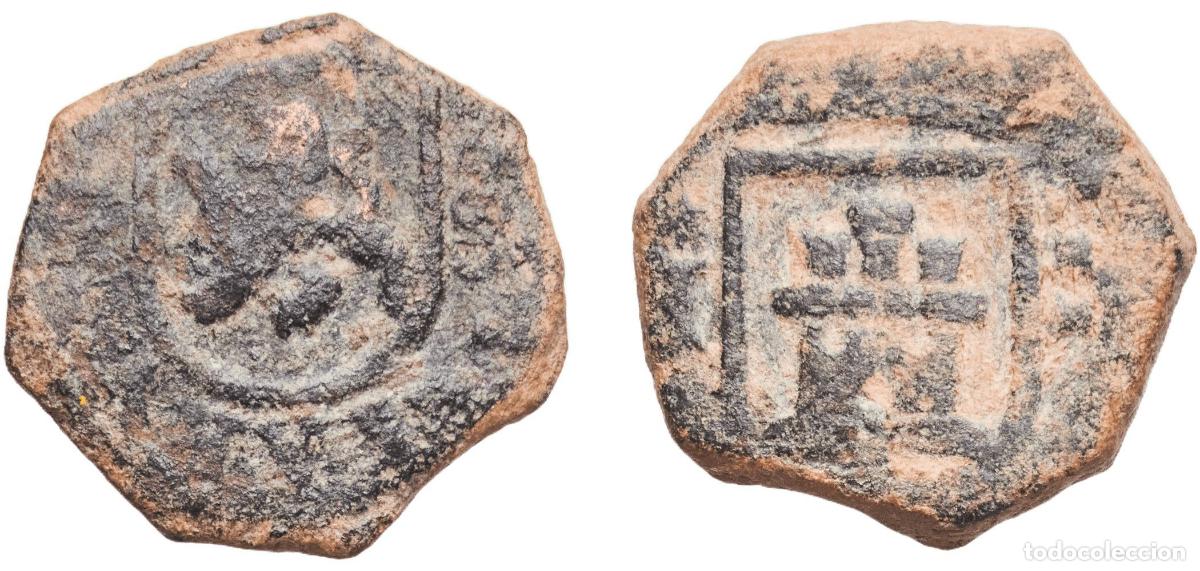 Monedas de Espa&ntilde;a: Spain Kingdom 1680 - 1701 C 2 Maravedis - Carlos II Copper Cuenca Mint 6.48g VF KM 5.3 Cal 873 Aure