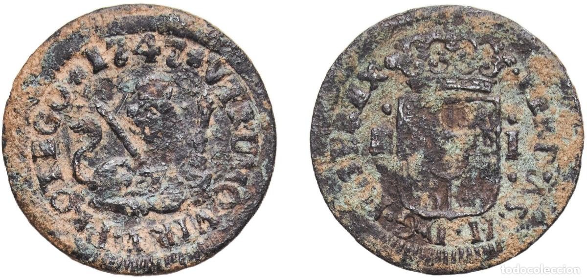 Monedas de Espa&ntilde;a: Spain Kingdom 1747 1 Maravedi - Fernando VI Copper Segovia Mint 1.05g VF Cal 717 Aureo 19