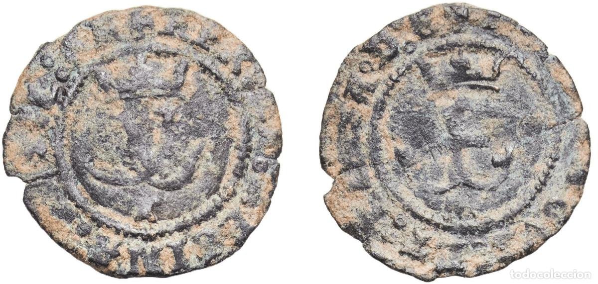 Monedas de Espa&ntilde;a: Spain Kingdom 1497 - 1504 T M Blanca - Ferdinand V and Isabella I Billon Toledo Mint 0.89g VF
