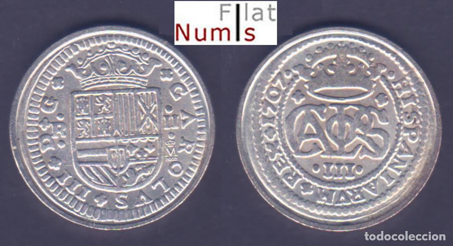 Monedas de Espa&ntilde;a: ESPA&Ntilde;A - 2 REALES - 1707 (BARCELONA) - REACU&Ntilde;ACION