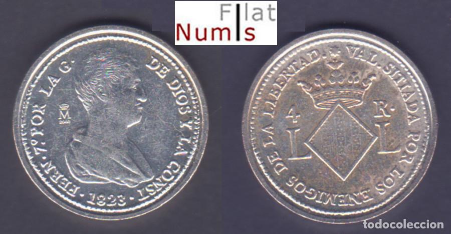 Monedas de Espa&ntilde;a: ESPA&Ntilde;A - 4 REALES - 1823 - VALENCIA - REACU&Ntilde;ACION