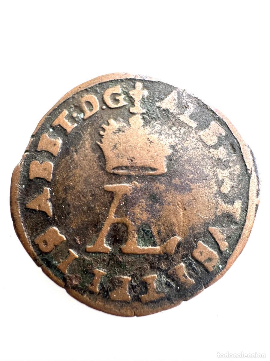 Monedas de Espa&ntilde;a: Paisas Bajos Espa&ntilde;oles. Alberto e Isabel Liard 1615 Amberes Ae MBC-/ Almost VF