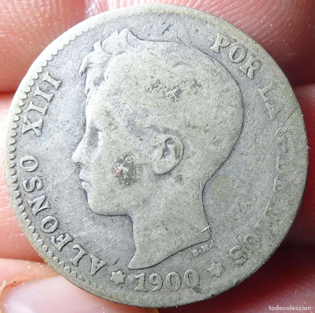 Monedas de Espa&ntilde;a: ANTIGUA MONEDA 1 PESETA ALFONSO XIII , 1900, VER FOTOS