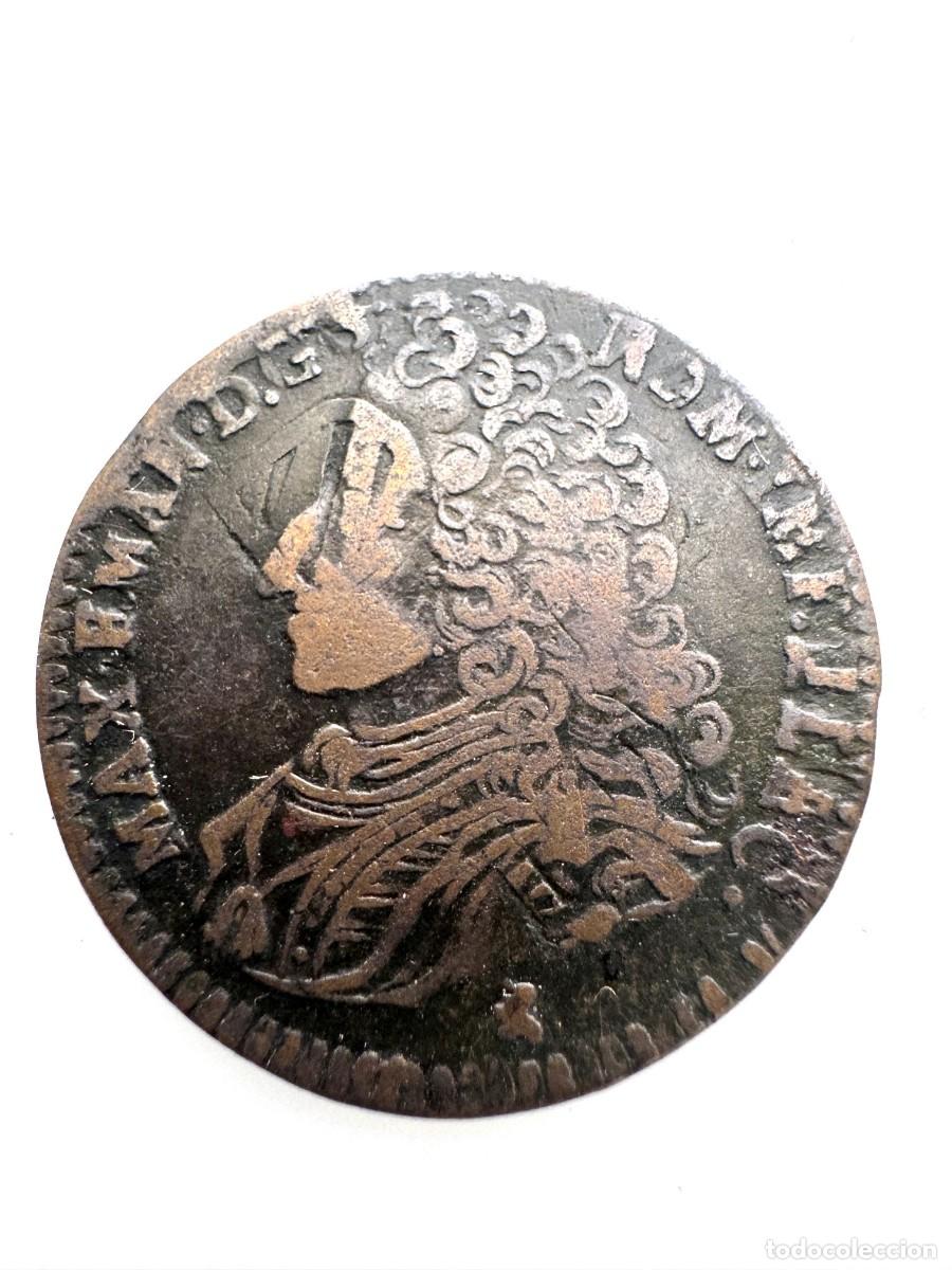 Monedas de Espa&ntilde;a: Maximiliano II Emanuel de Baviera. Gobernador de los Pa&iacute;ses Bajos Espa&ntilde;oles .Liard 1712 Namur