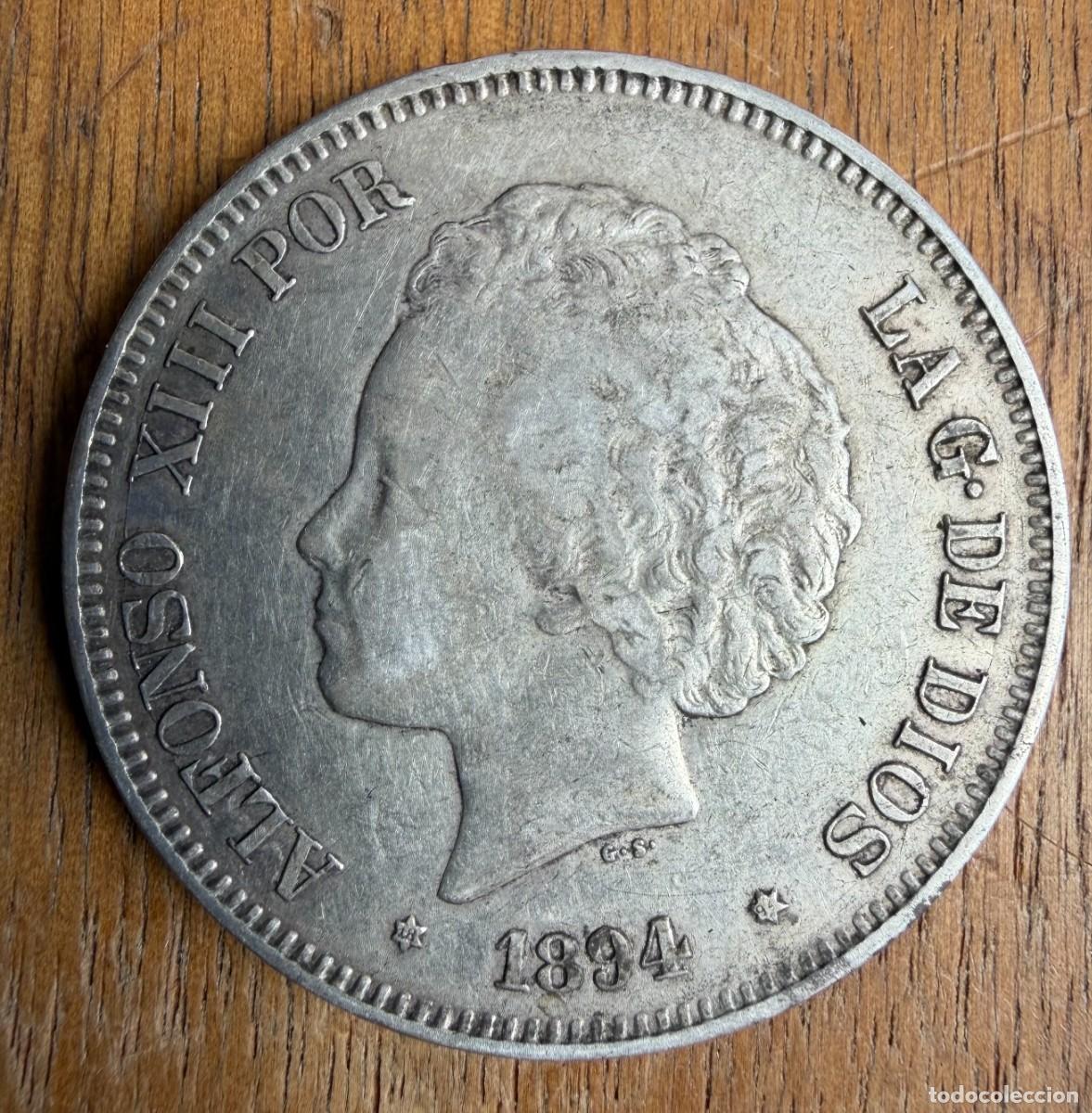 Monedas de Espa&ntilde;a: Espa&ntilde;a. Alfonso XIII. 5 pts. 1894. (*18-94)