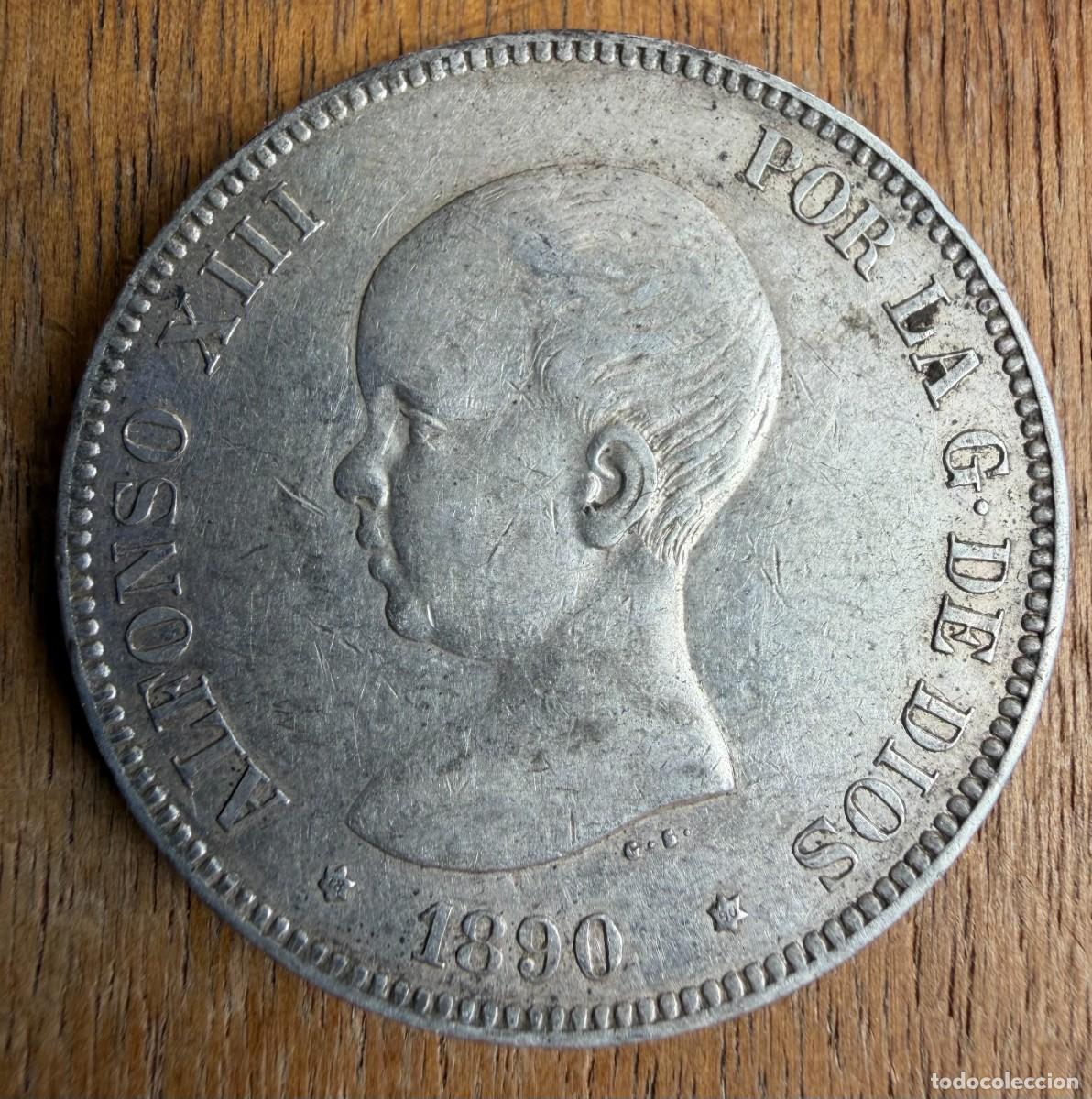 Monedas de Espa&ntilde;a: Espa&ntilde;a. Alfonso XIII. 5 pts. 1890 (*18-90)