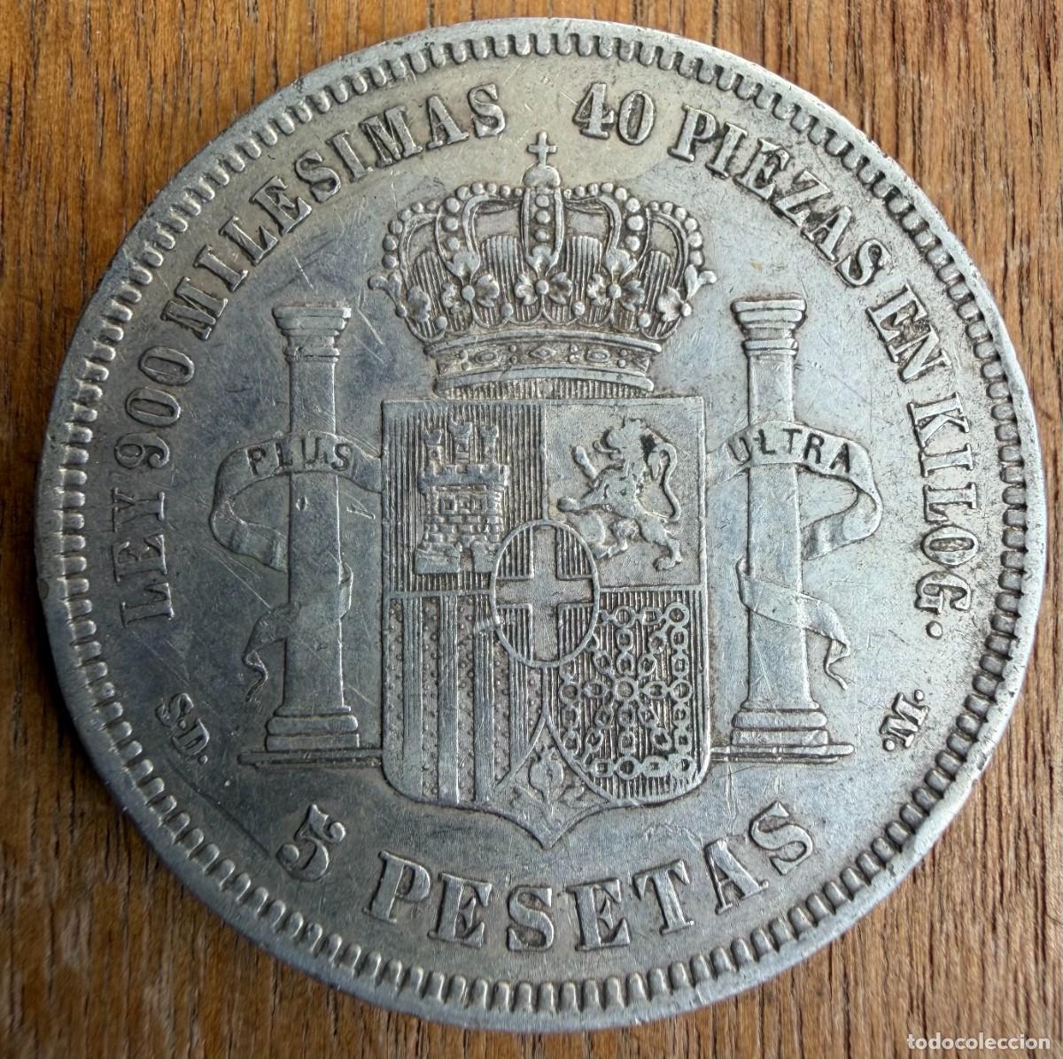 Monedas de Espa&ntilde;a: Espa&ntilde;a. Amadeo I. 5 pesetas 1871 (*18 71)