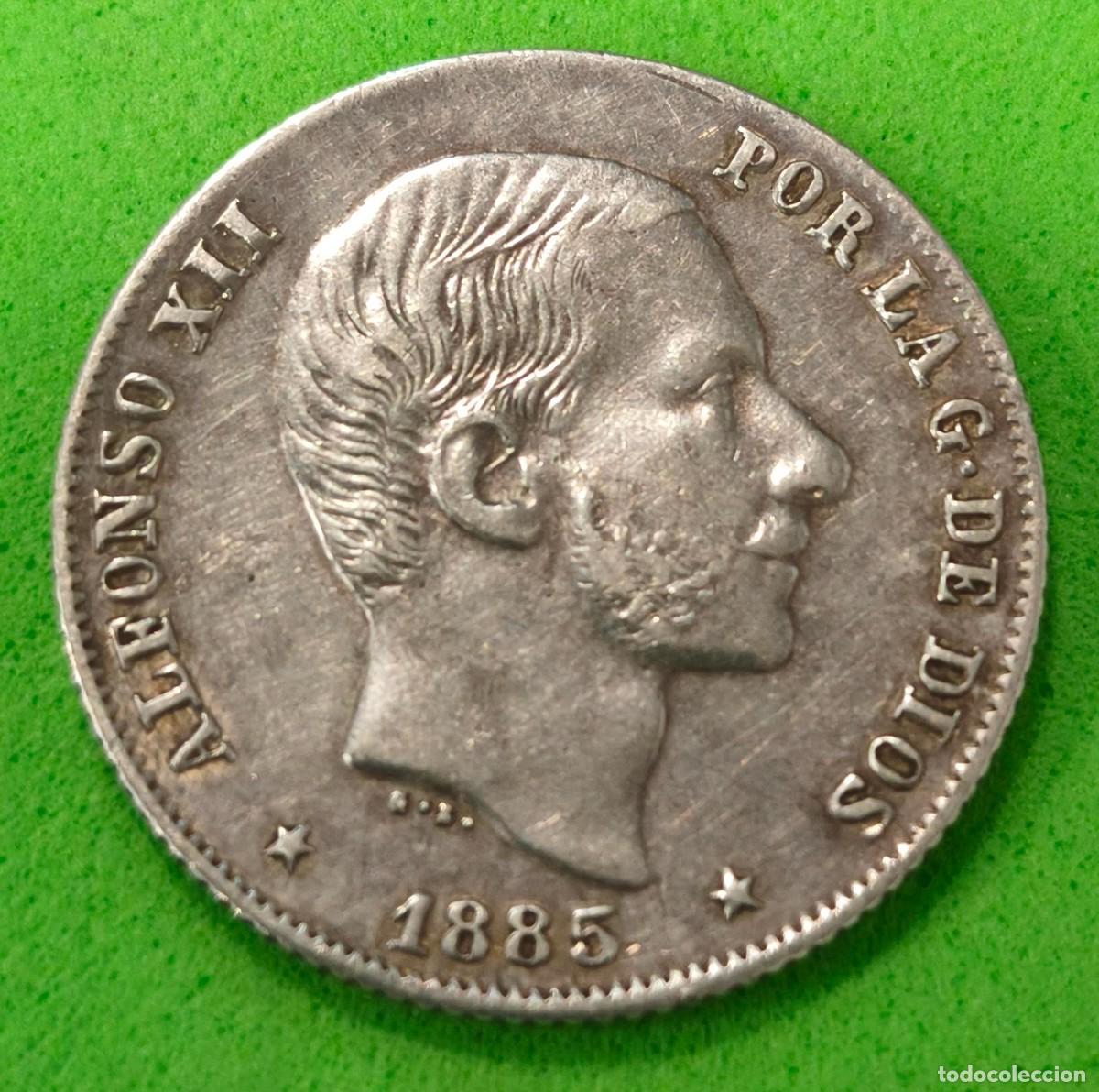 Monedas de Espa&ntilde;a: A&Ntilde;O 1885. 20 CTS DE PESO PLATA ALFONSO XII MANILA. PESO 5,2 GR
