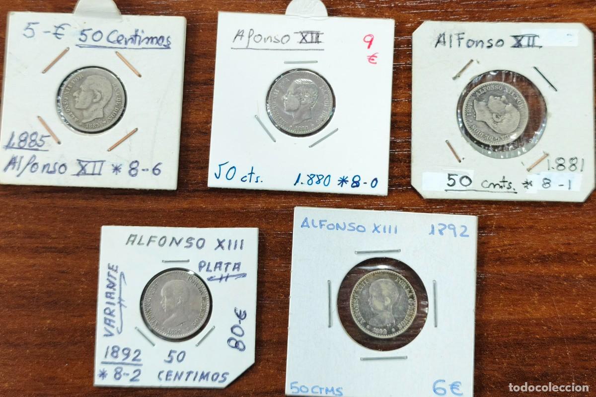Monedas de Espa&ntilde;a: ESPA&Ntilde;A. A&Ntilde;O 1881/1926. LOTE DE 10 MONEDAS 50 CTS PLATA ALFONSO XII Y XIII .