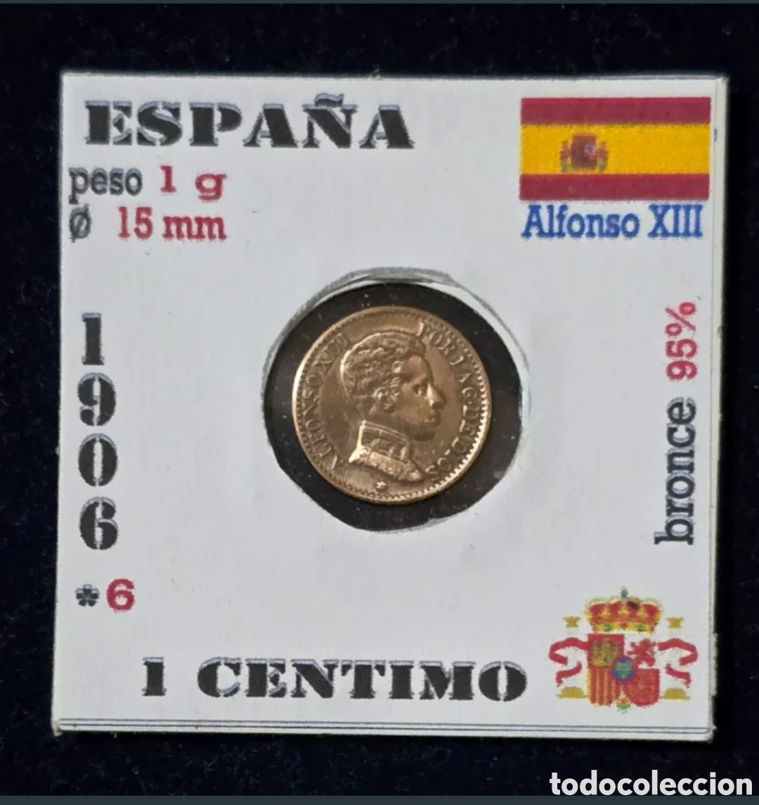 Monedas de Espa&ntilde;a: Alfonso XIII 1 Centimo de 1906 *6