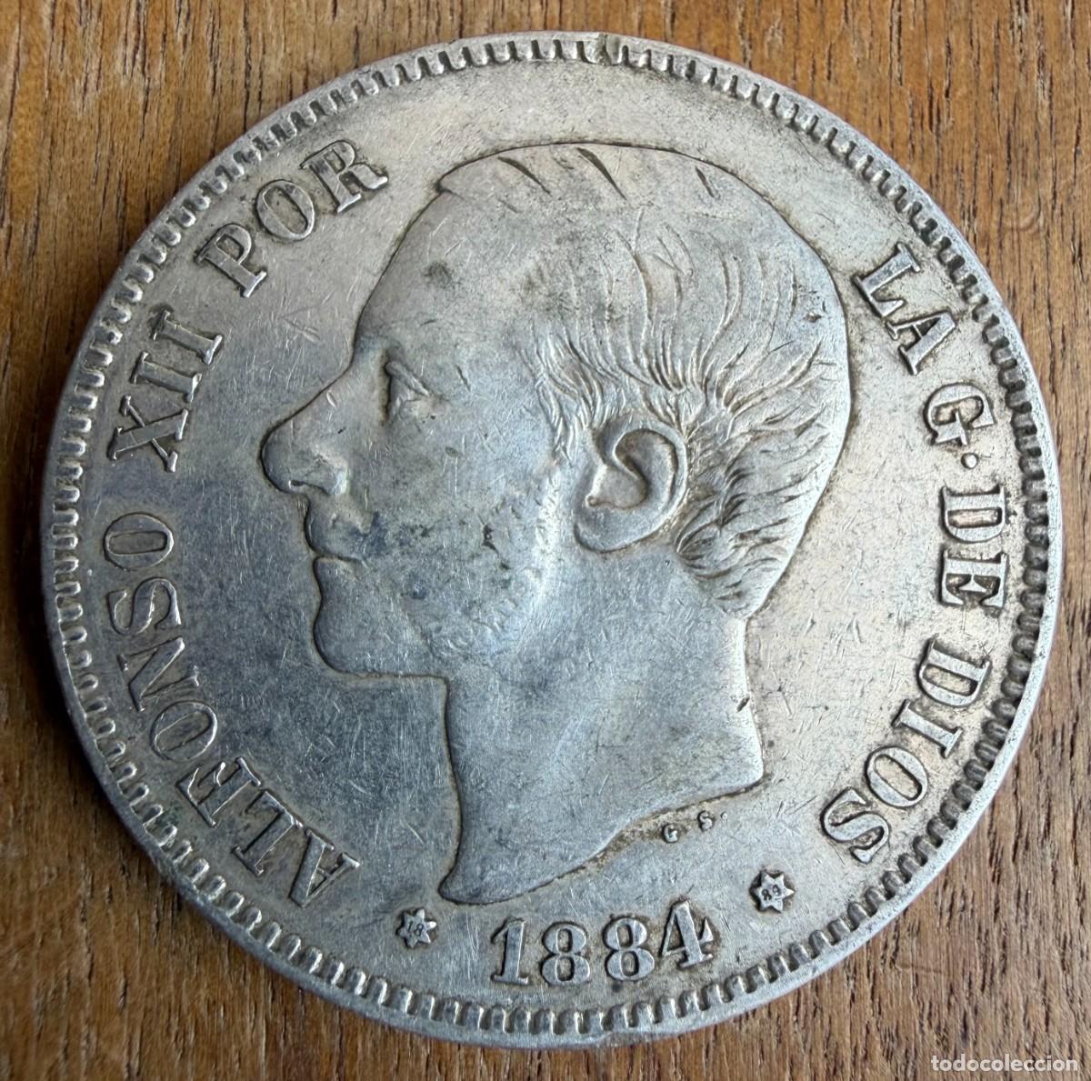 Monedas de Espa&ntilde;a: Espa&ntilde;a. Alfonso XII. 5 pts. 1884. (*18-84)