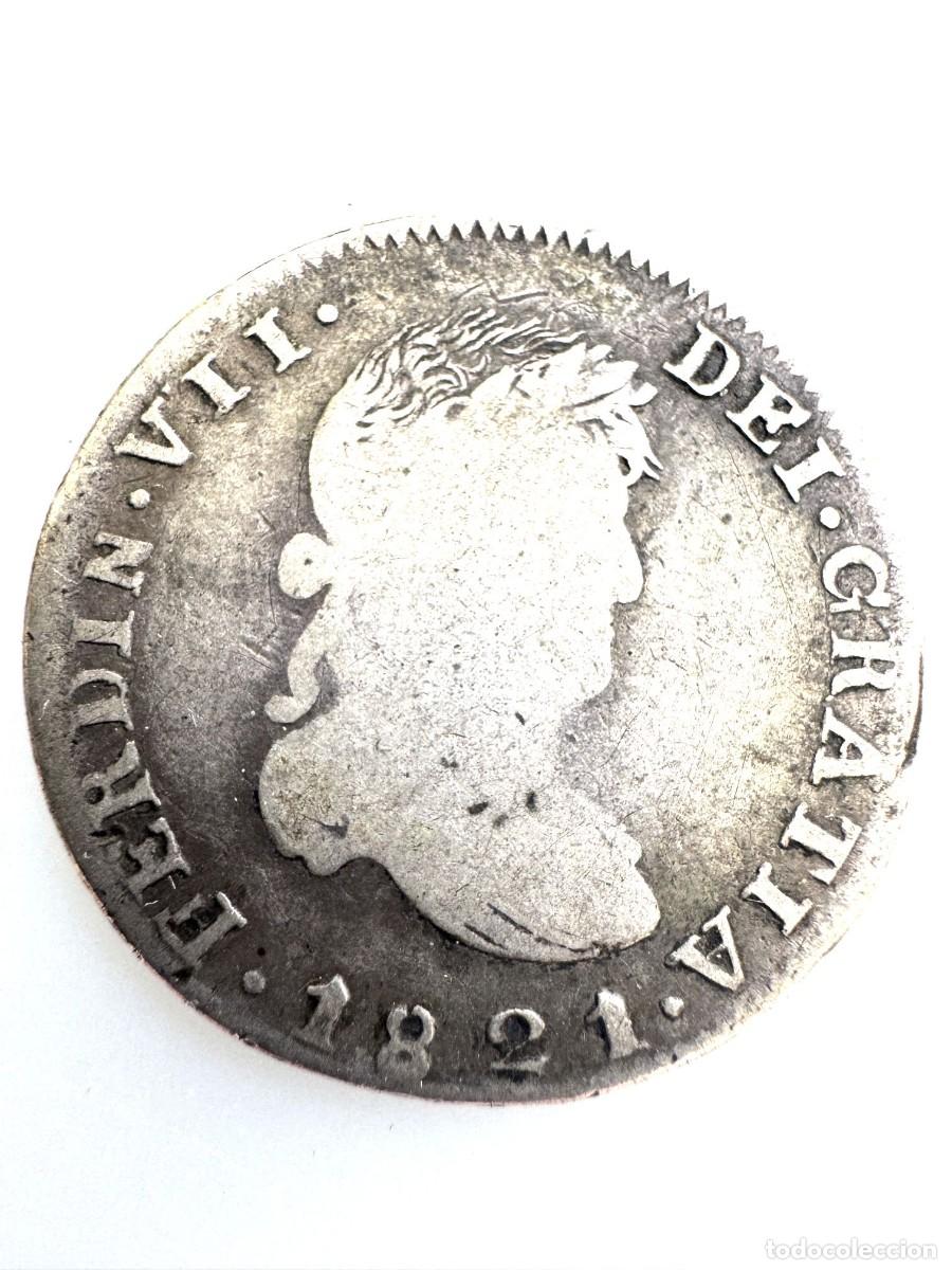 Monedas de Espa&ntilde;a: Fernando VII. 2 Reales 1821 Zacatecas RG Ag BC+/MBC
