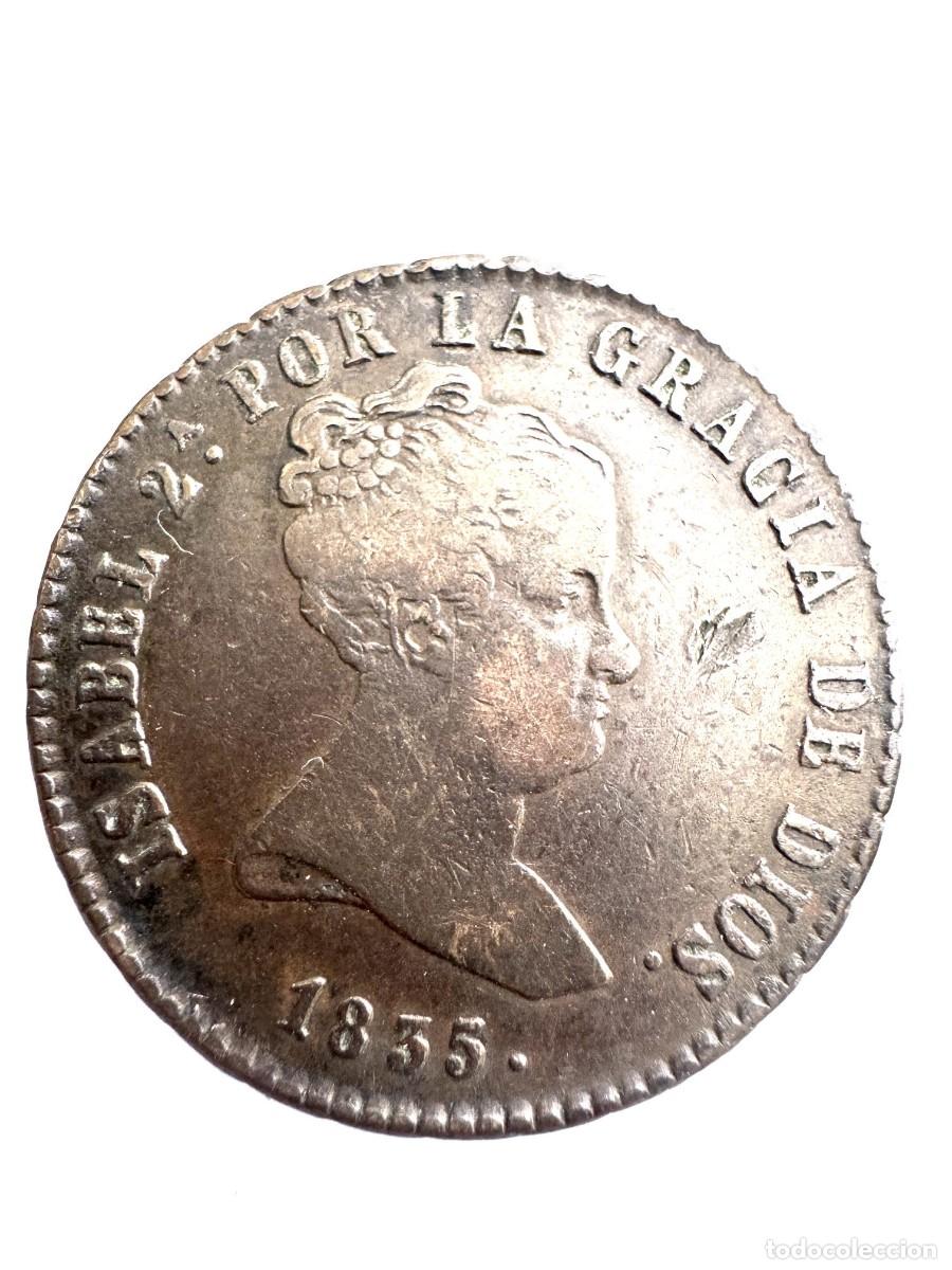 Monedas de Espa&ntilde;a: Isabel II. 8 Maraved&iacute;s 1835 Segovia Valor y ceca en reverso. Escasa MBC/VF