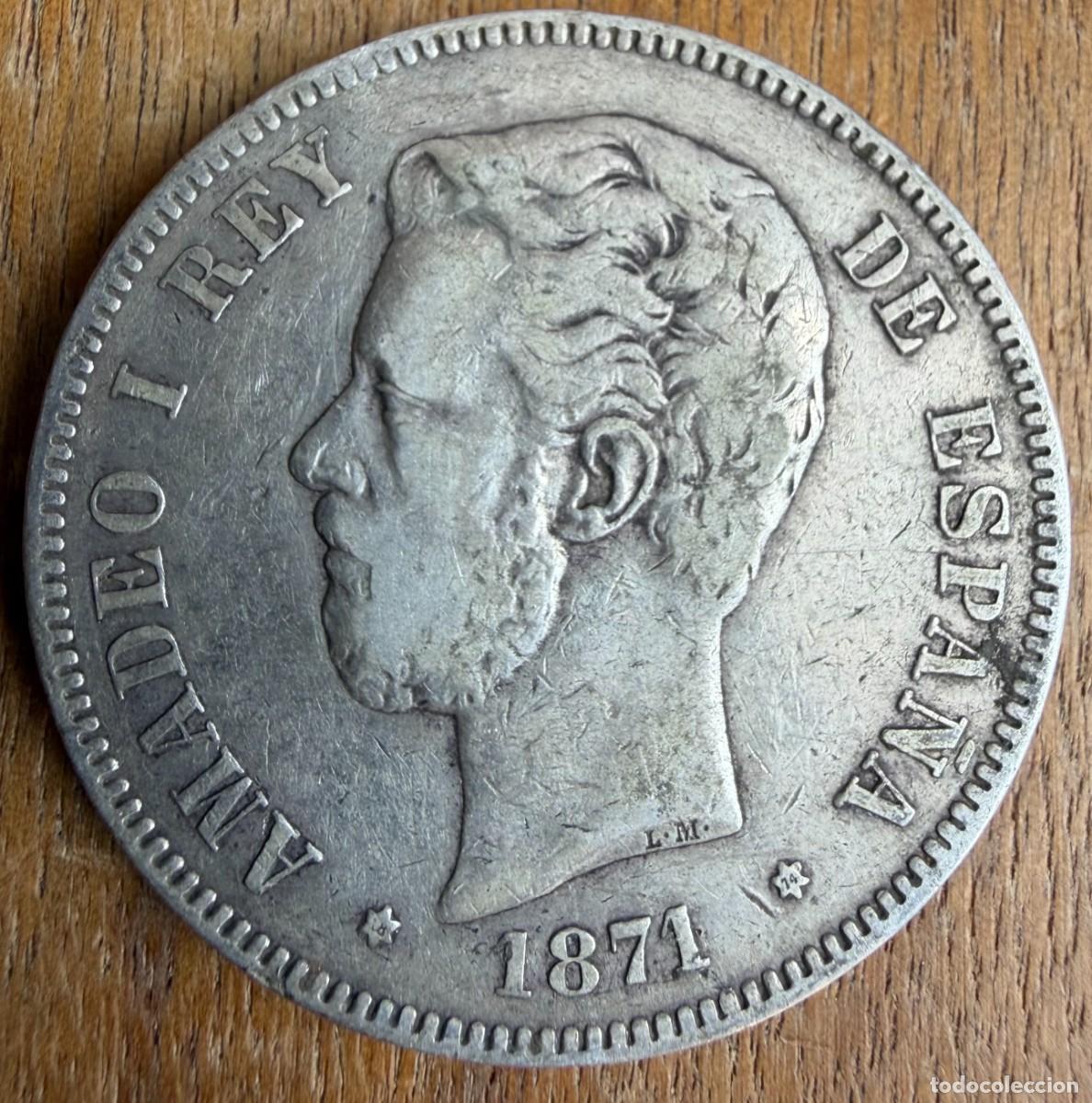 Monedas de Espa&ntilde;a: Espa&ntilde;a. Amadeo I. 5 pts. 1871. (*18-74)