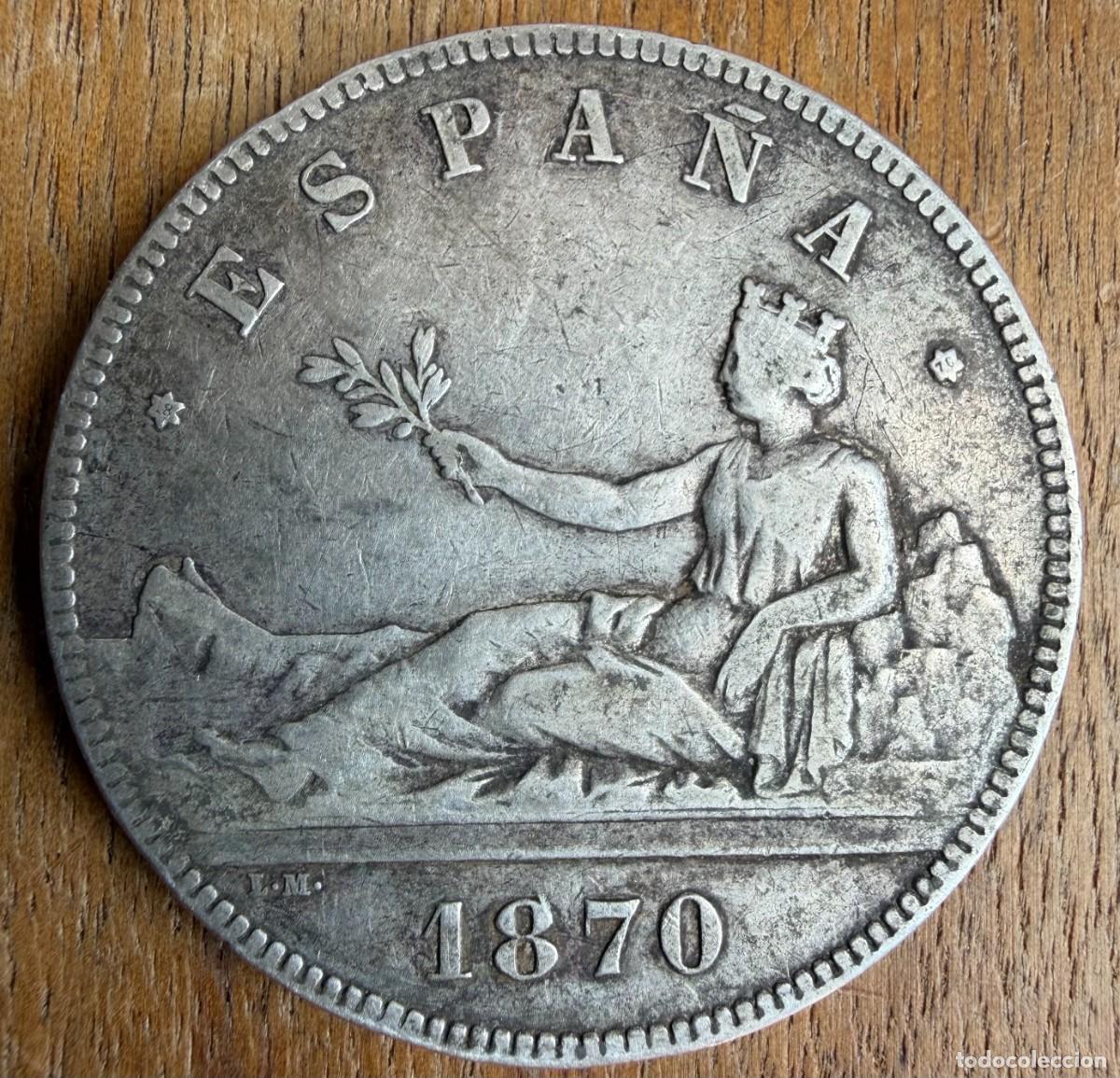 Monedas de Espa&ntilde;a: Espa&ntilde;a. 5 pesetas 1870 (18 *70)