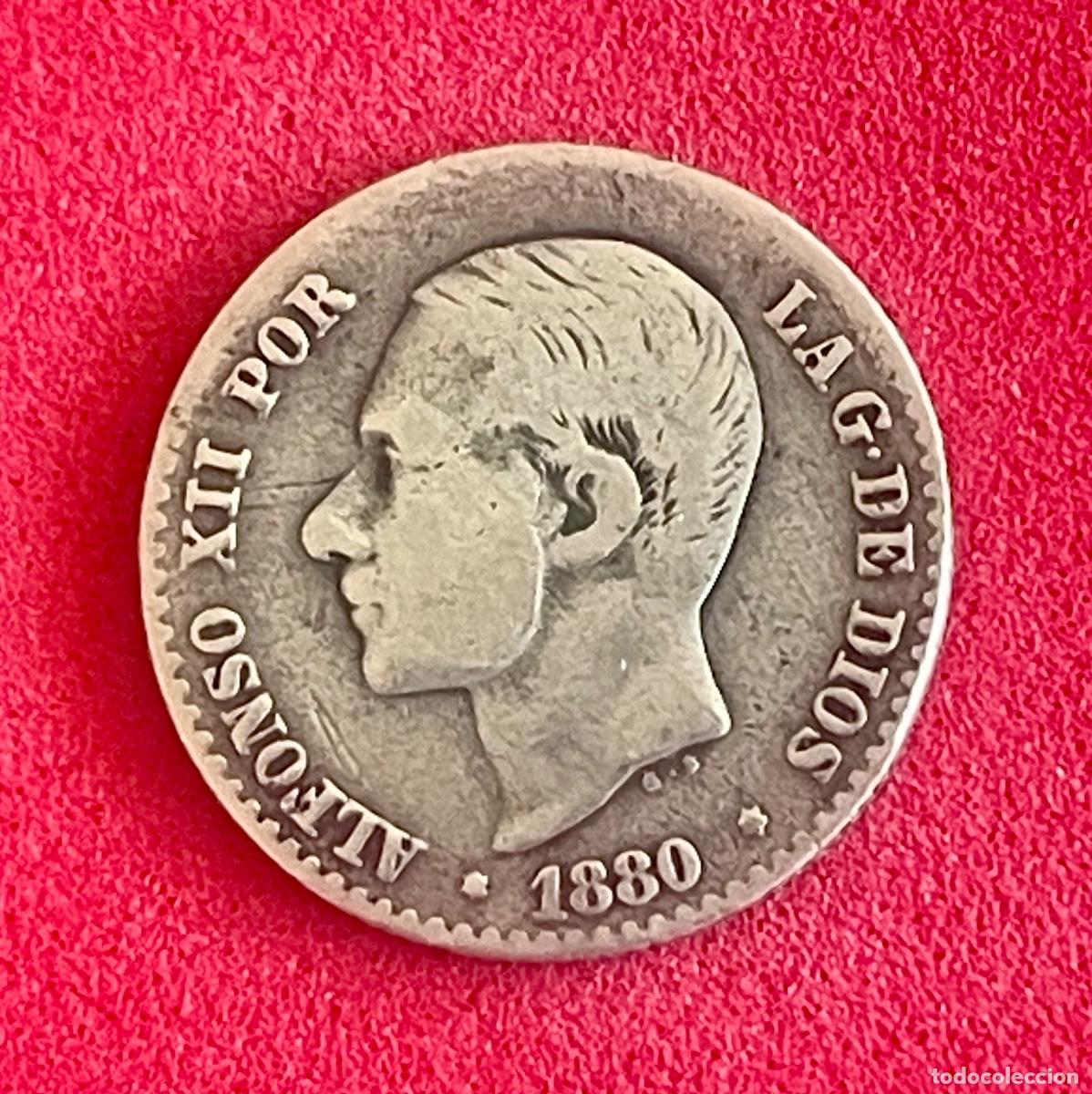 Monedas de Espa&ntilde;a: BONITA MONEDA DE PLATA DE ALFONSO XII. 50 CENTIMOS 1880. MUCHO MAS BONITA EN MANO QUE EN LA FOTO