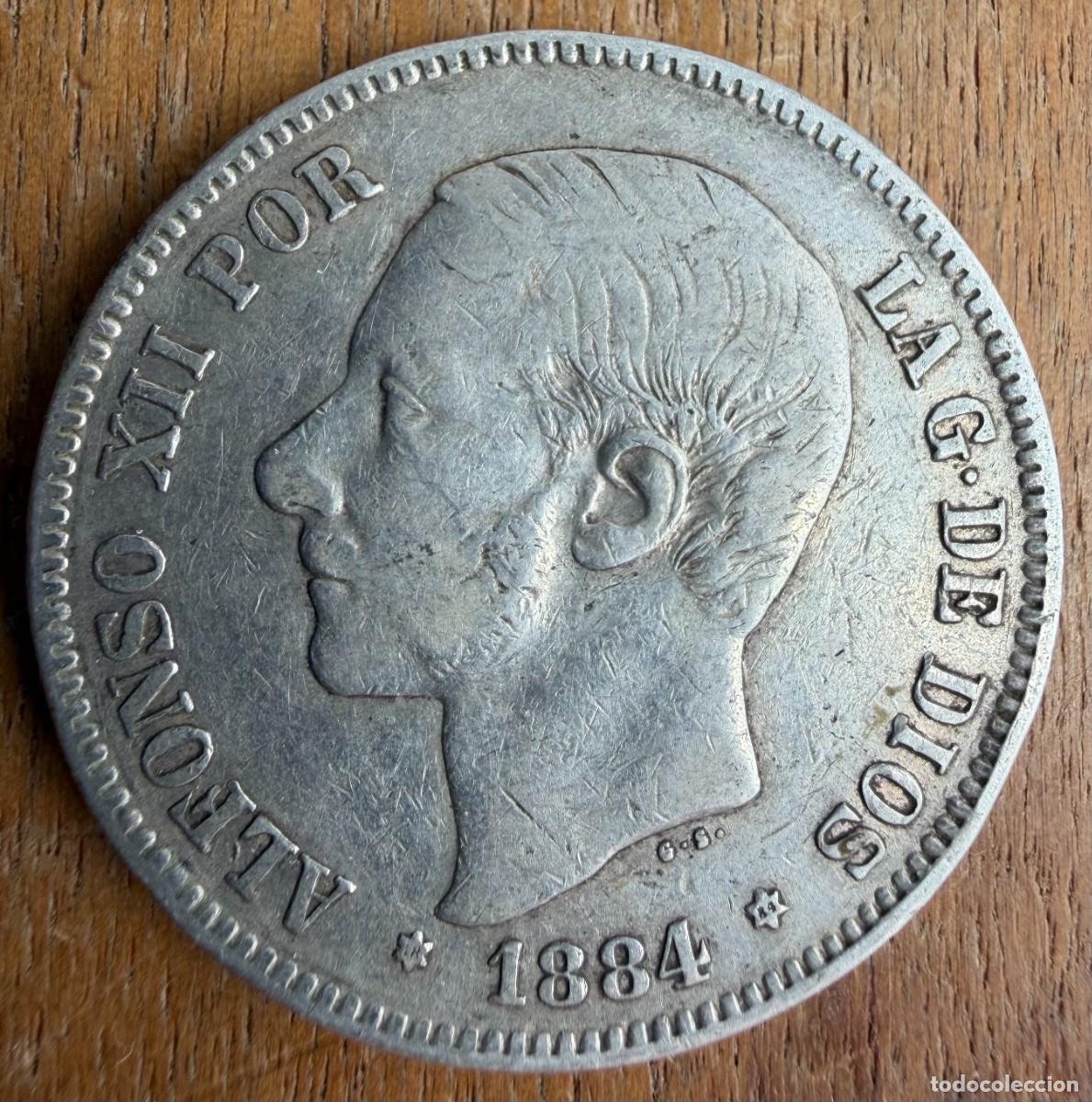 Monedas de Espa&ntilde;a: Espa&ntilde;a. Alfonso XII. 5 pts. 1884. (*18-84)