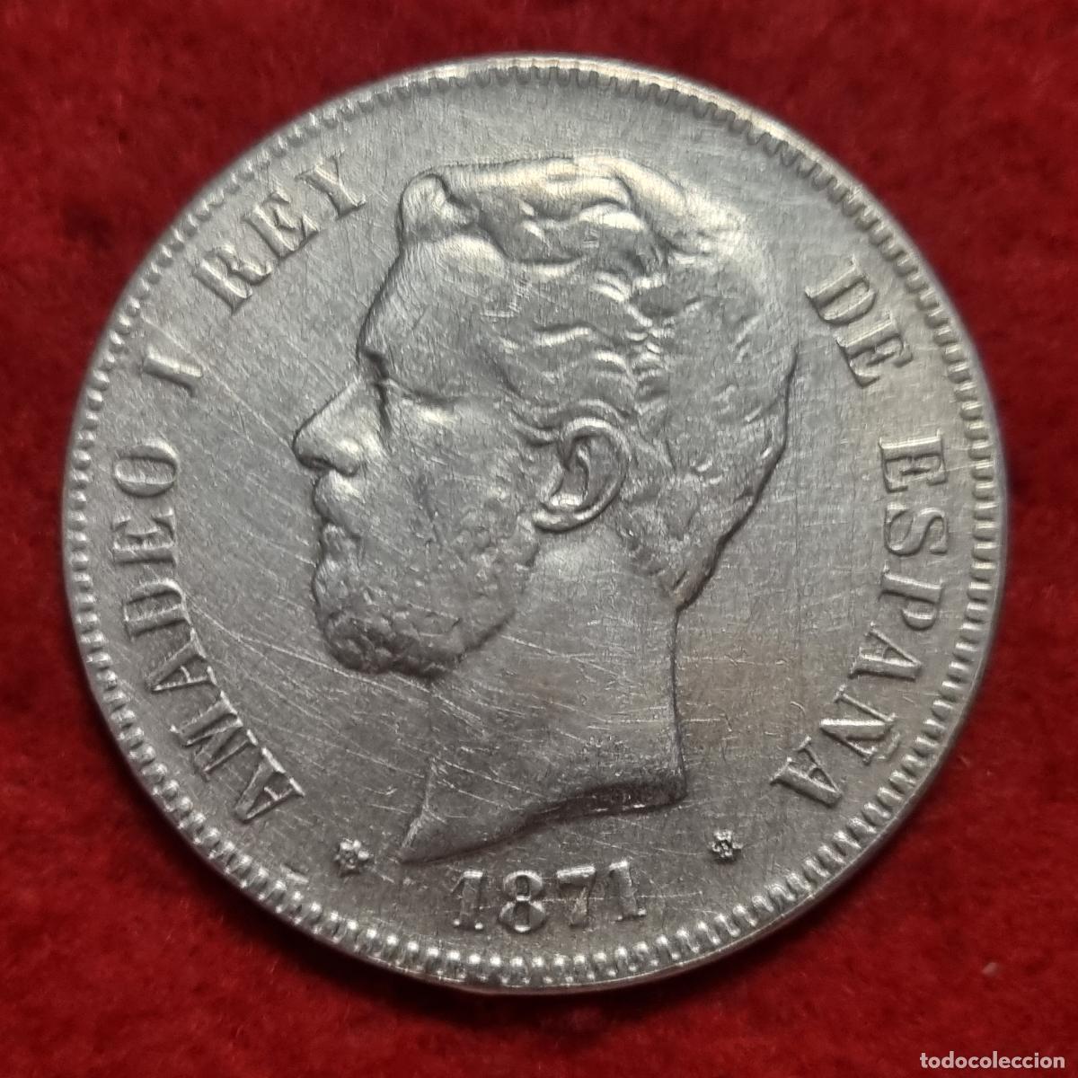 Monedas de Espa&ntilde;a: MONEDA 5 PESETAS 1871 DURO OJO REPRODUCCION EN PLATA SI ES PLATA PESA 26,37 G. C38