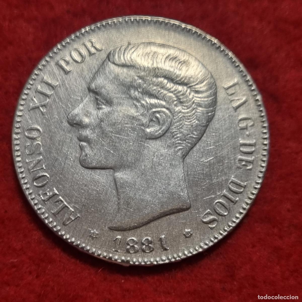 Monedas de Espa&ntilde;a: MONEDA 5 PESETAS 1881 DURO OJO REPRODUCCION EN PLATA SI ES PLATA PESA 25,04 G. C38