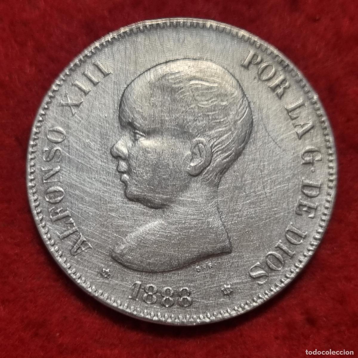 Monedas de Espa&ntilde;a: MONEDA 5 PESETAS 1888 DURO OJO REPRODUCCION EN PLATA SI ES PLATA PESA 25,07 G. C38