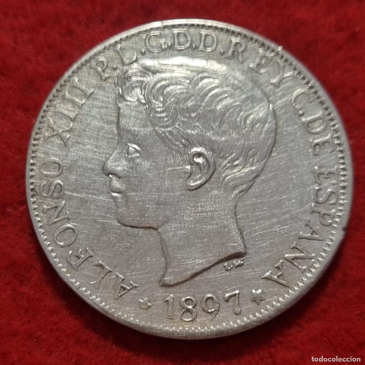 Monedas de Espa&ntilde;a: MONEDA 1 PESO FILIPINAS MANILA 1897 DURO OJO REPRODUCCION EN PLATA SI ES PLATA PESA 25,09 G. C38
