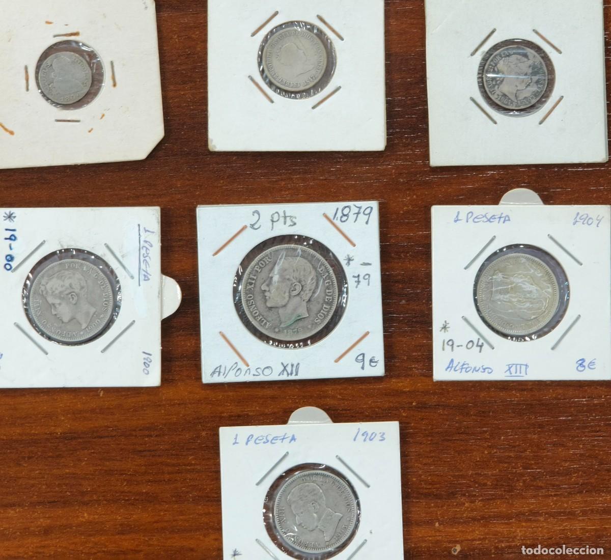 Monedas de Espa&ntilde;a: ESPA&Ntilde;A.LOTE DE 7 MONEDAS DE PLATA.PERIODO CARLOS IIII, ISABEL II, ALFONSO XII...