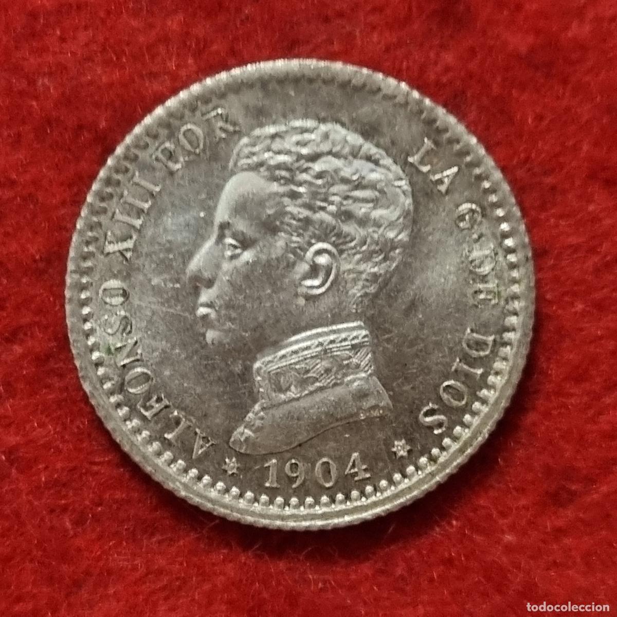 Monedas de Espa&ntilde;a: MONEDA 50 CENTIMOS 1904 PLATA ESTRELLAS 0 4 EBC ORIGINAL C38