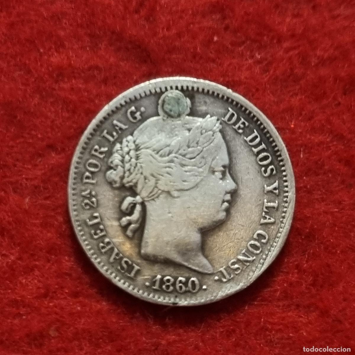 Monedas de Espa&ntilde;a: MONEDA 1 REAL ISABEL II 1860 MADRID PLATA MBC ORIGINAL C38