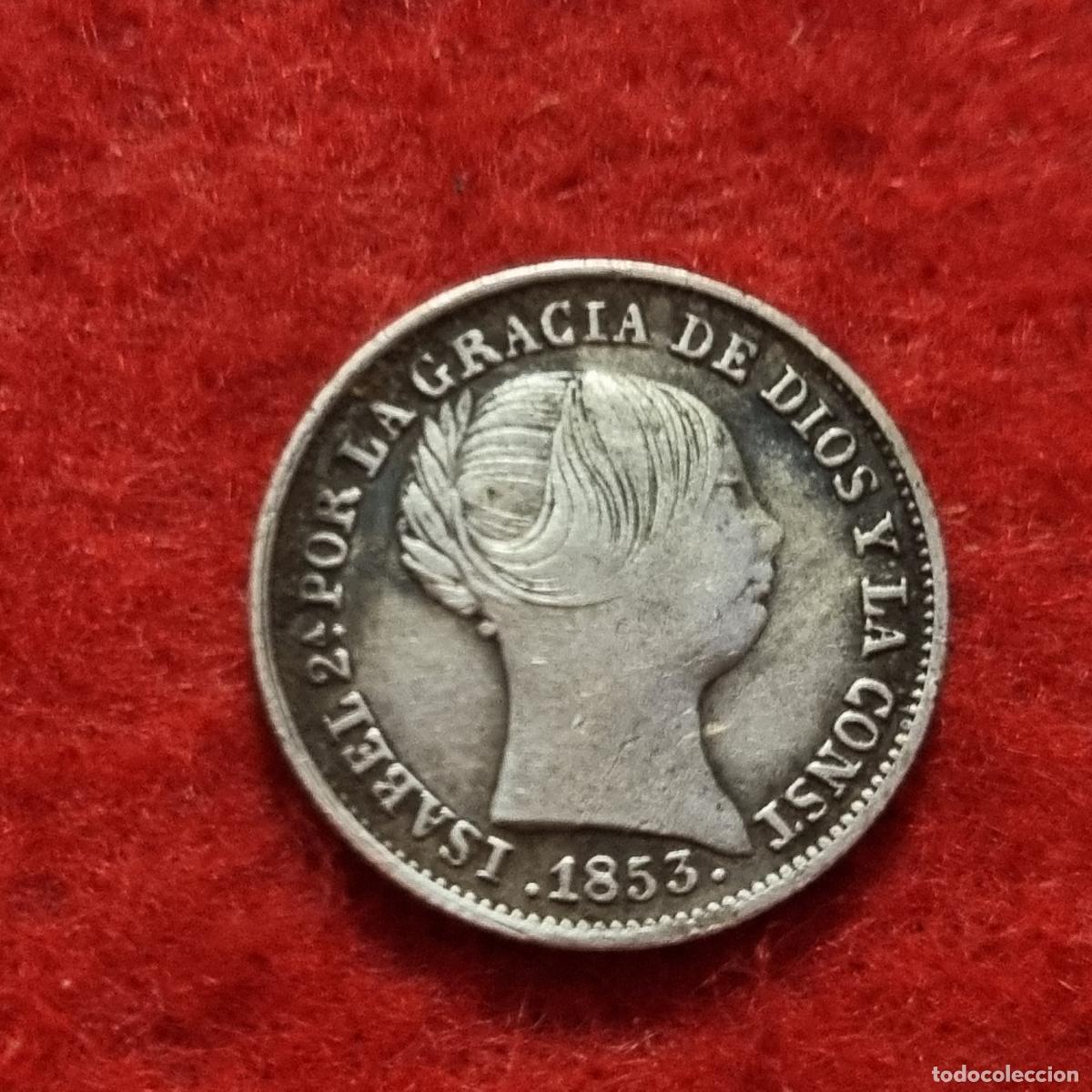 Monedas de Espa&ntilde;a: MONEDA 1 REAL ISABEL II 1853 BARCELONA PLATA MBC+ ORIGINAL C38