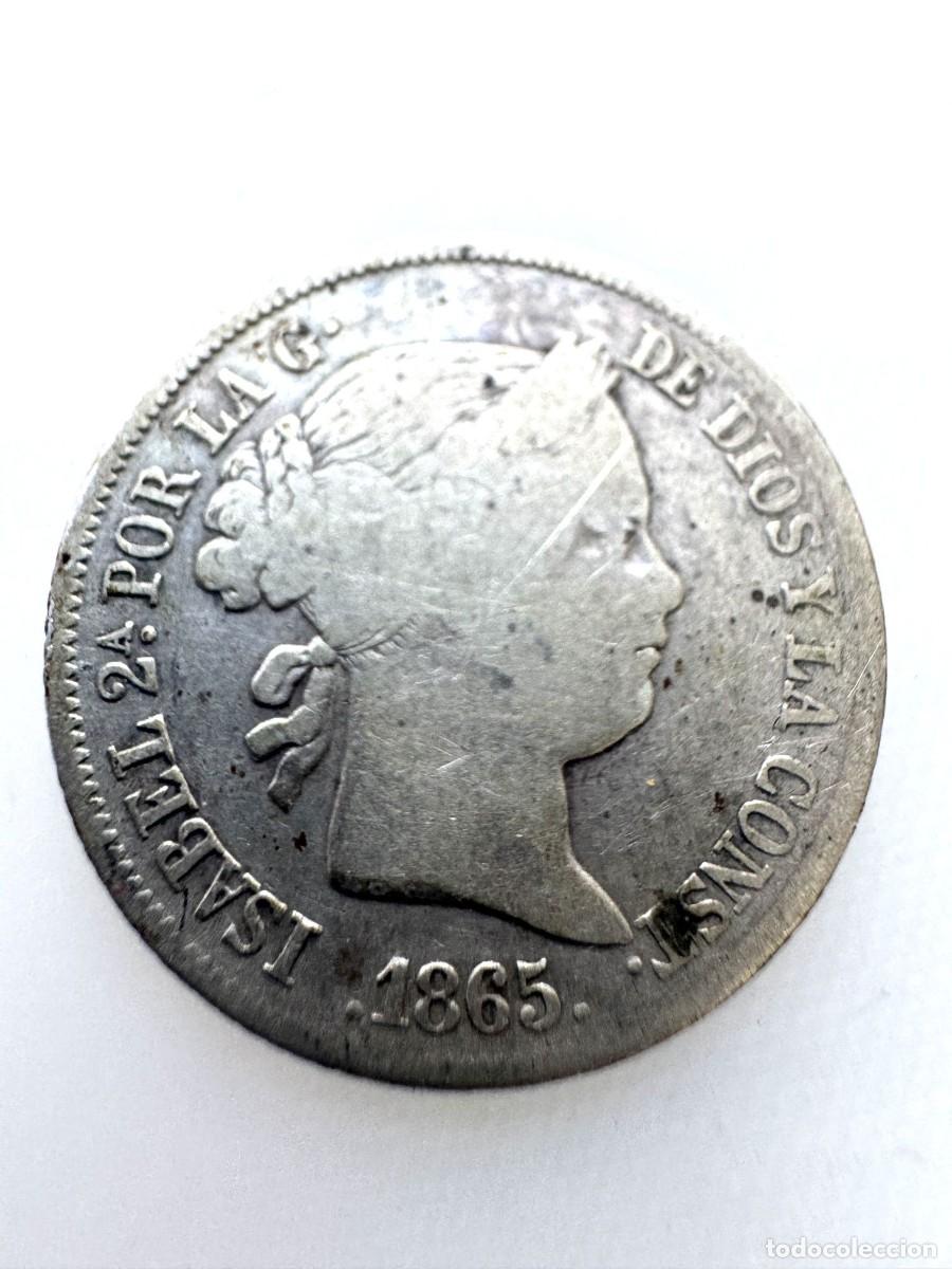 Monedas de Espa&ntilde;a: Isabel II. 40 c&eacute;ntimos de Escudo 1865 Madrid. Ag BC