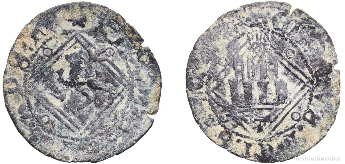 Monnaies d'Espagne: Spain Kingdom of Castile and Leon 1471 - 1474 T Blanca - Enrique IV (diamond) Billon Toledo Mint 0.