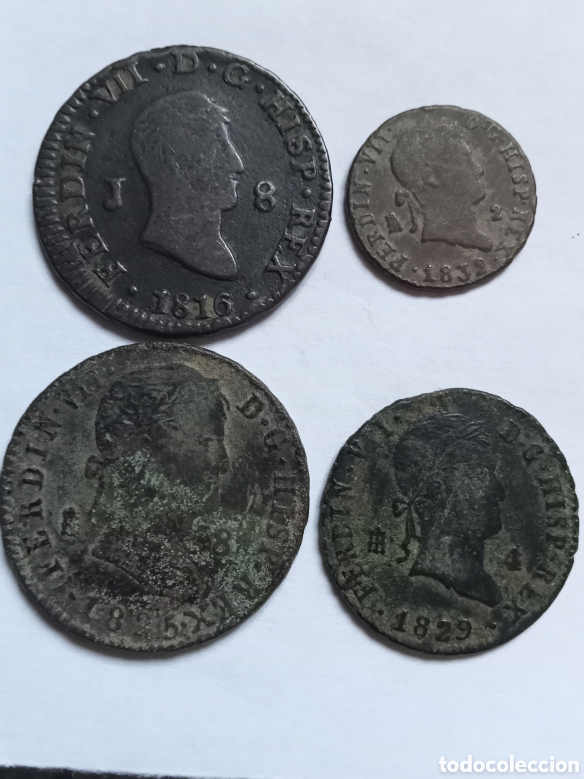 Monnaies d'Espagne: FERNANDO VII - SIGLO XIX - 4 MONEDAS