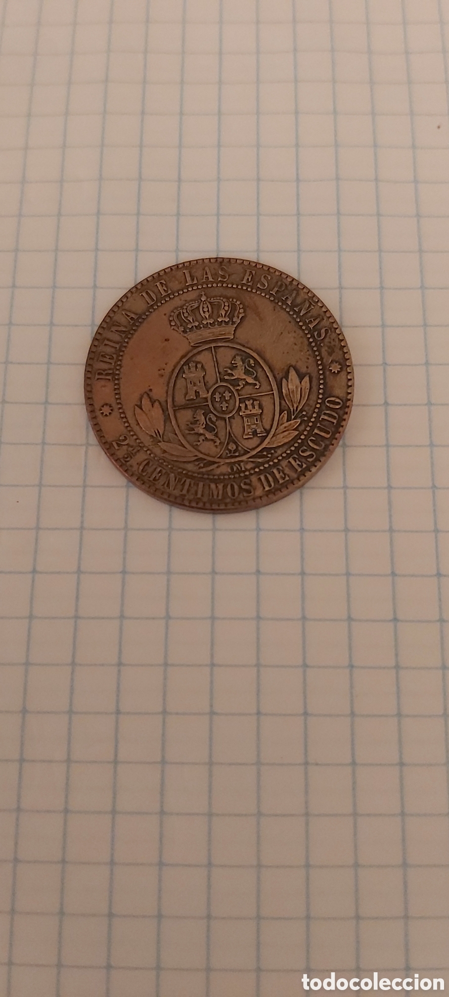 Monedas de Espa&ntilde;a: Espa&ntilde;a, Isabel II 2 &frac12; c&eacute;ntimos de escudo 1867 OM