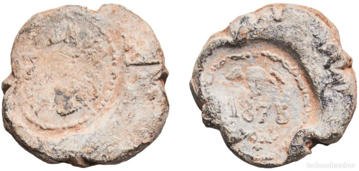 Coins of Spain: Spain Kingdom 1875 Seal Lead 5.73g VF