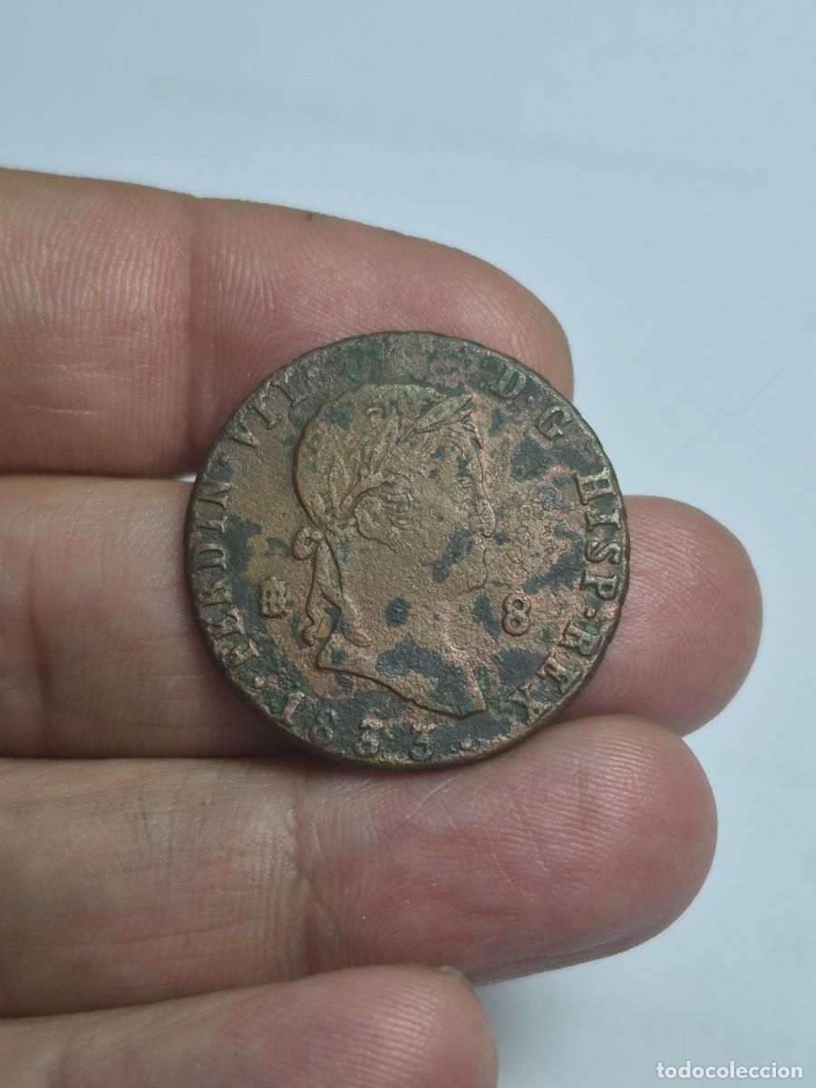 M&uuml;nzen von Spanien: NT/ FERNANDO VII 8 MARAVEDIES 1833 SEGOVIA (E255)