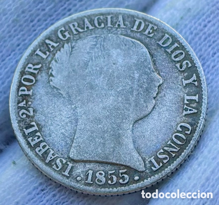 Monedas de Espa&ntilde;a: Moneda PLATA 4 Reales 1855 Sevilla ISABEL II
