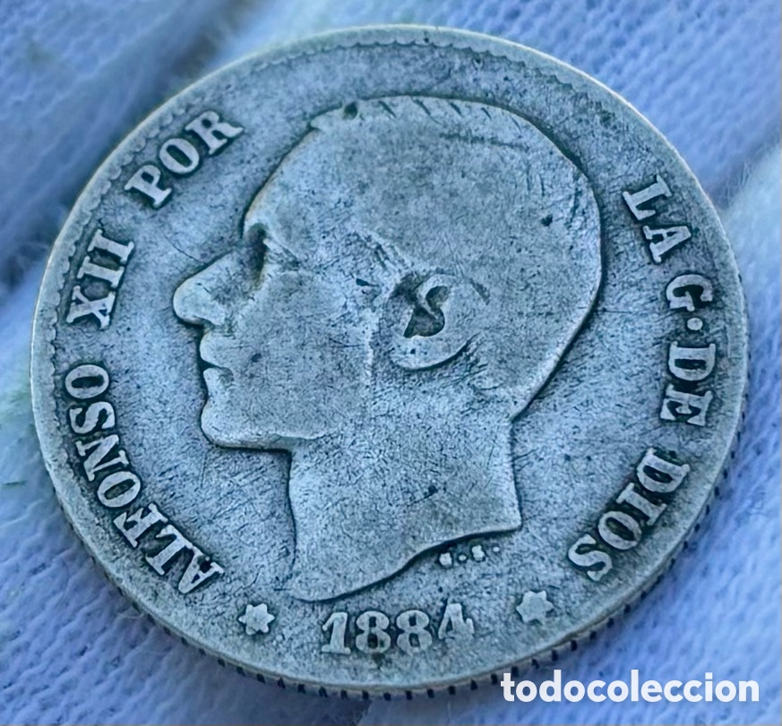 Monedas de Espa&ntilde;a: Moneda PLATA 1 Peseta 1884. ALFONSO XII