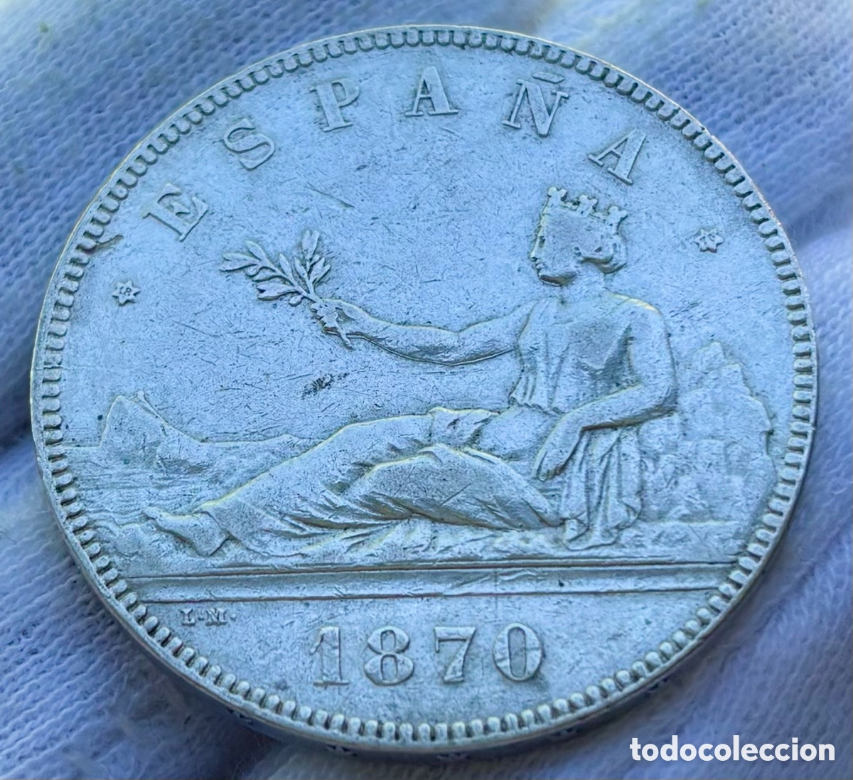 Monedas de Espa&ntilde;a: Moneda PLATA 5 Pesetas 1870 *(18-70) Gobierno Provisional
