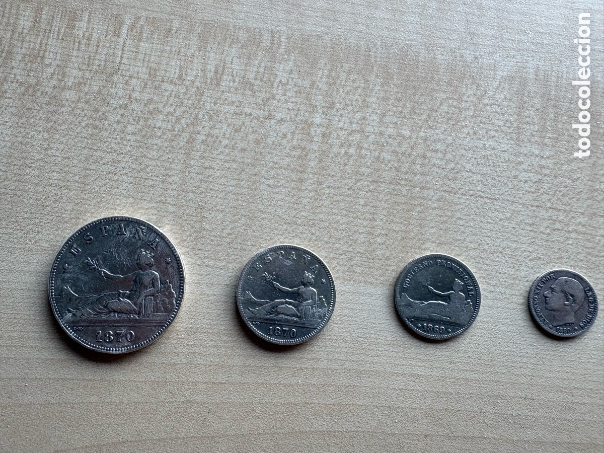 Monedas de Espa&ntilde;a: COLECCION MONEDAS DE PLATA 5,2,1 y 0,50 pesetas