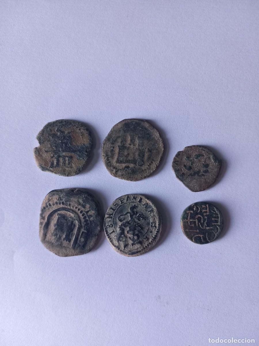 Monedas de Espa&ntilde;a: Lote 2. 6 monedas espa&ntilde;olas. Cobres, resellos, etc