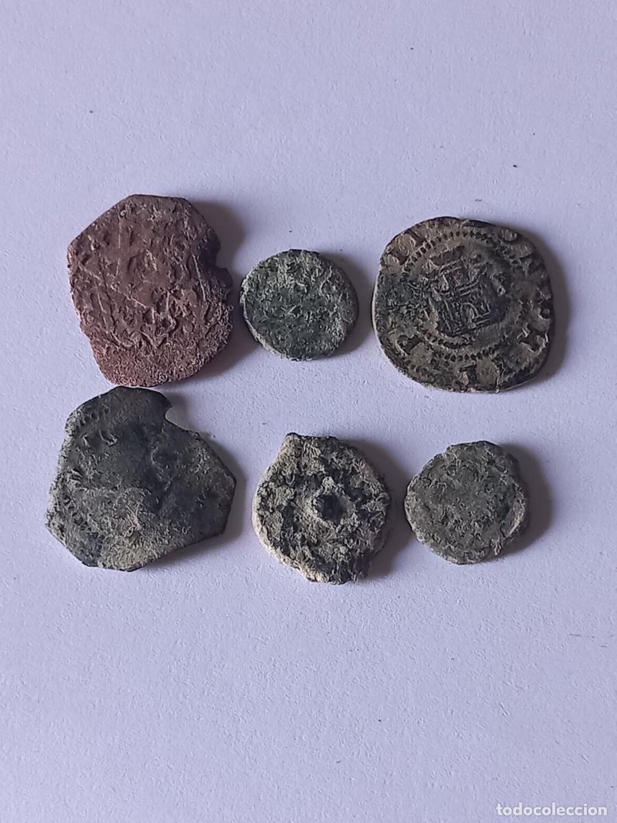 Monedas de Espa&ntilde;a: Lote 4. 6 monedas espa&ntilde;olas. Cobres, resellos, etc