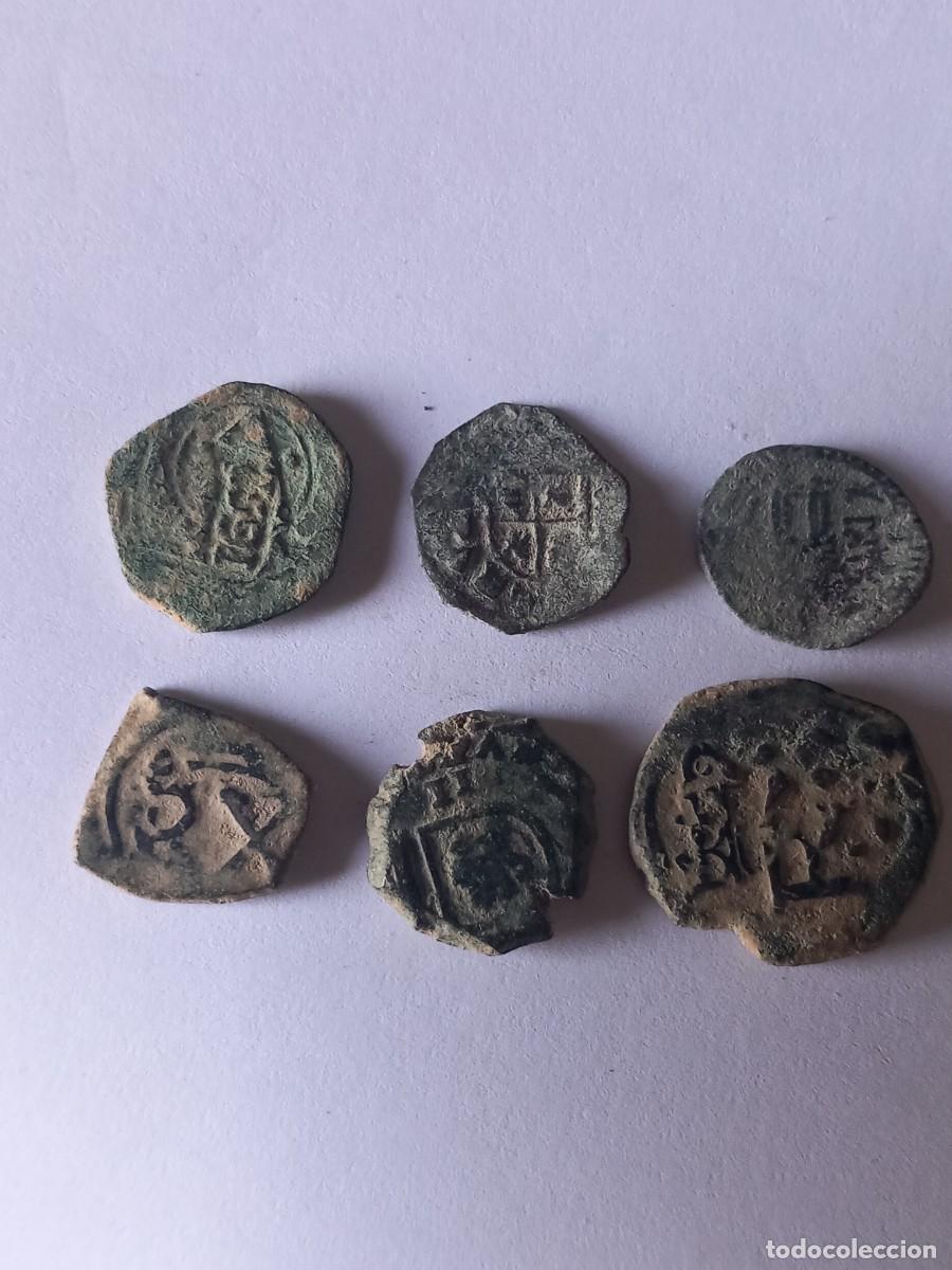 Monedas de Espa&ntilde;a: Lote 5. 6 monedas espa&ntilde;olas. Cobres, resellos, etc