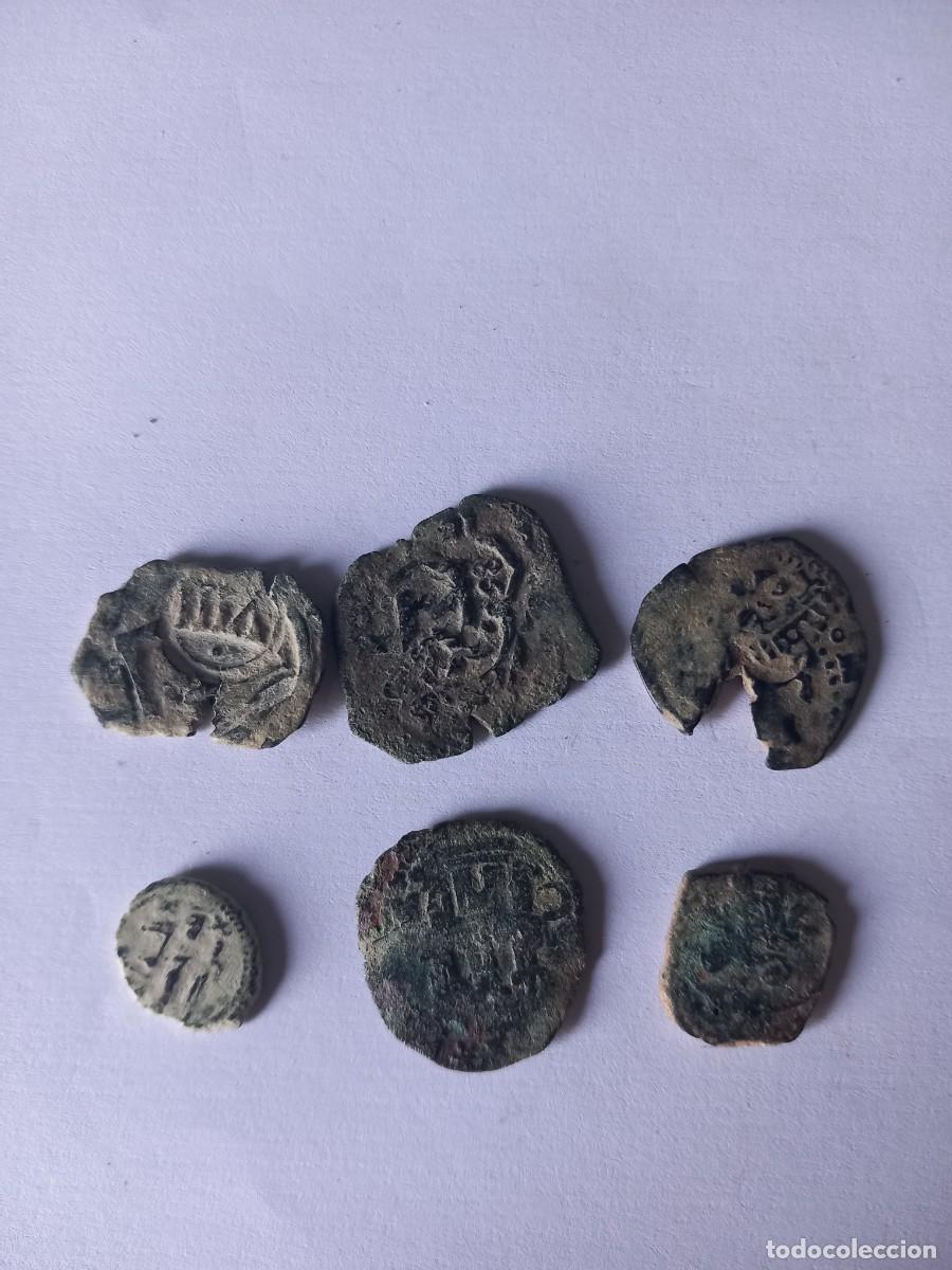 Monedas de Espa&ntilde;a: Lote 7. 6 monedas espa&ntilde;olas. Cobres, resellos, etc