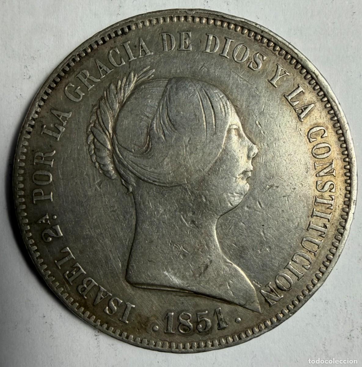 Monedas de Espa&ntilde;a: Espa&ntilde;a. Isabel II. 20 reales 1851
