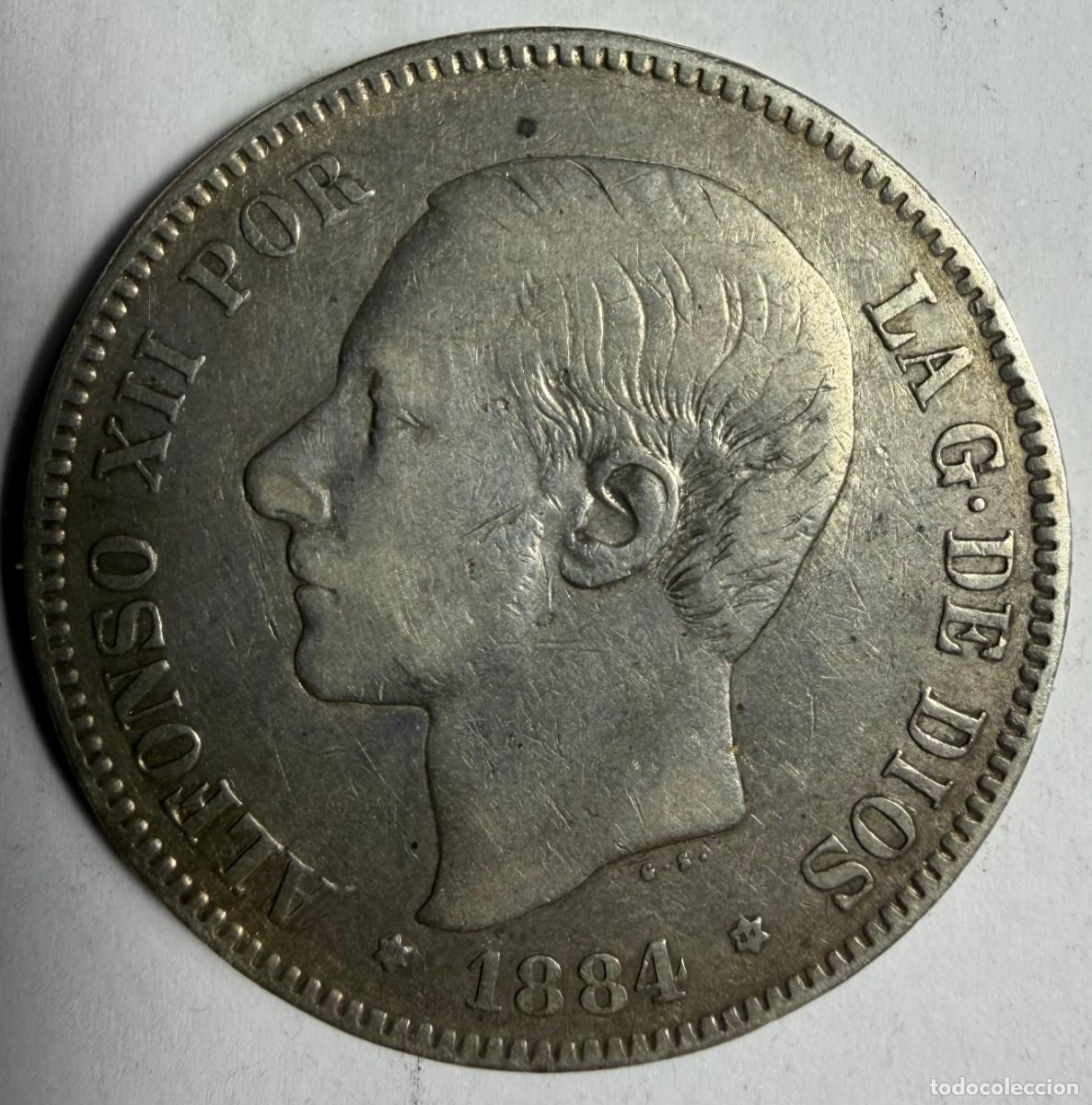Monedas de Espa&ntilde;a: Espa&ntilde;a. Alfonso XII. 5 pts. 1884. (*18-84)